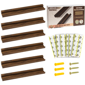 Yoolume solid walnut vinyl wall mount showcasing albums with a refined wood finish
