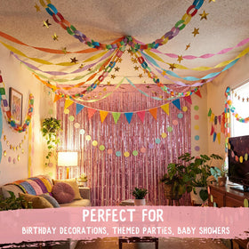 YooNotee colorful flags banner spans large setups for DIY decor.