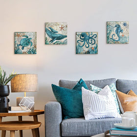 YOOOAHU whale canvas art for bold coastal living room or bathroom accents.