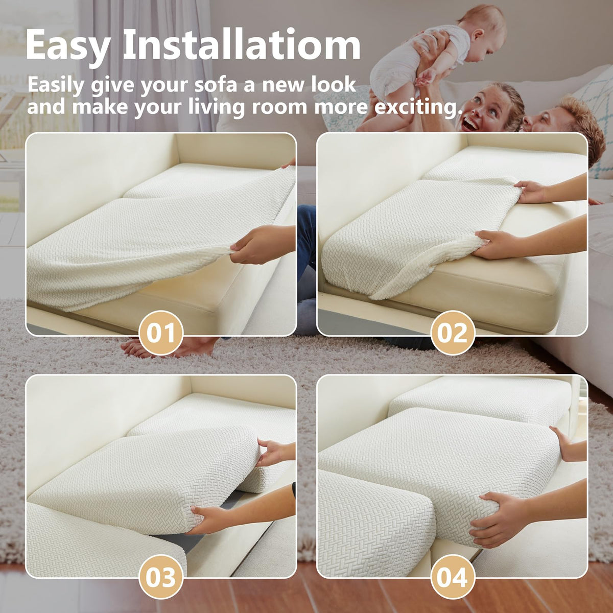 Yoovat cushion cover fits most sofas with a universal design and warmth.