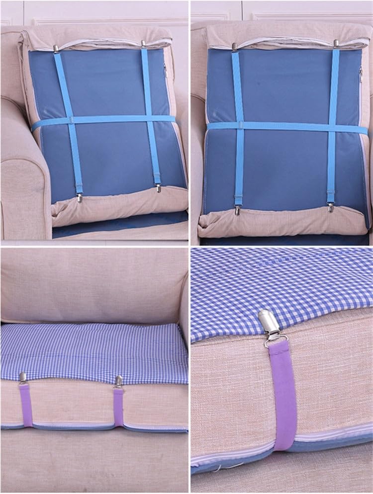 Yoovat easy-install clip system simplifies slipcover maintenance on a busy sofa.