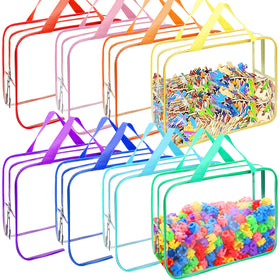 YOPCDJ 8-pack colorful clear toy storage bags keep puzzles organized and visible.