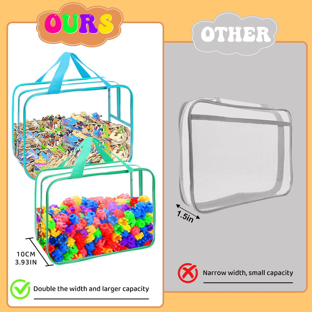 YOPCDJ clear puzzle storage organizer showing contents at a glance