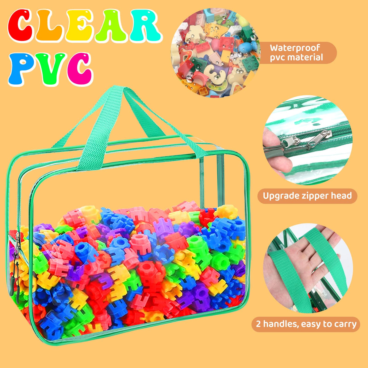 YOPCDJ toy bag with handle for portable play and storage