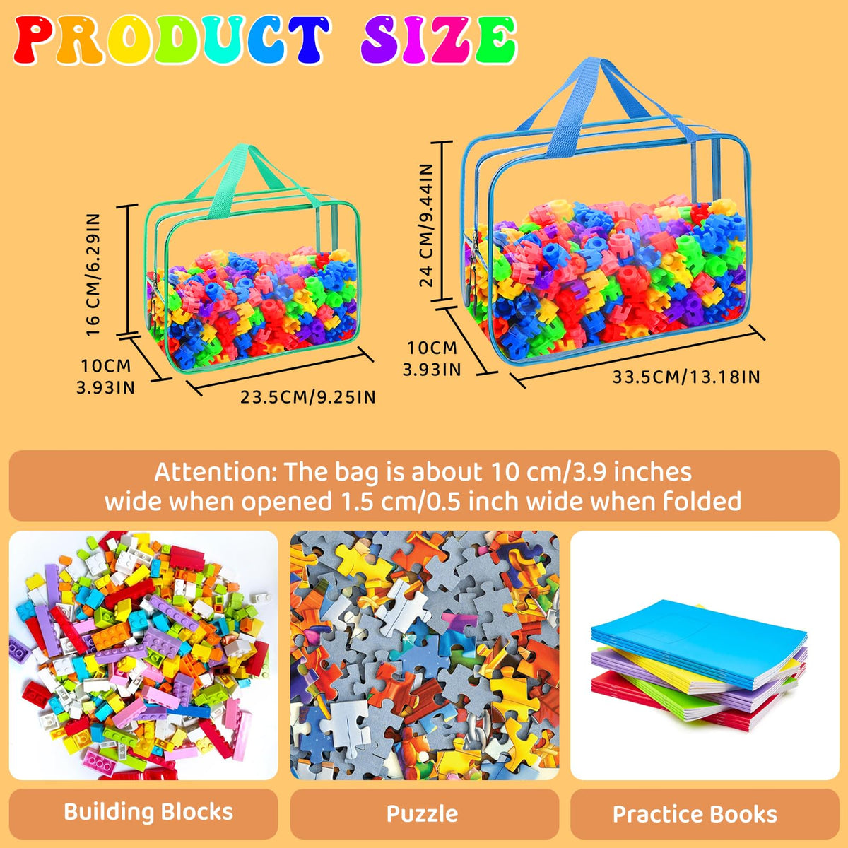YOPCDJ PVC board game storage bag with zipper for easy access