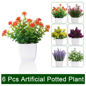 Yoratee artificial plants in white pots add lifelike charm to shelves
