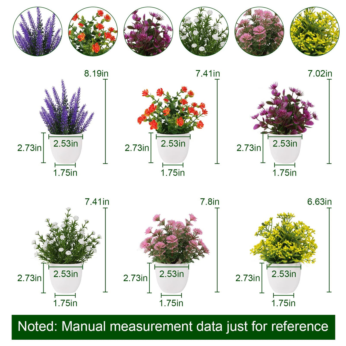 Yoratee colorful plastic flowers with green grass in pot for vibrant decor