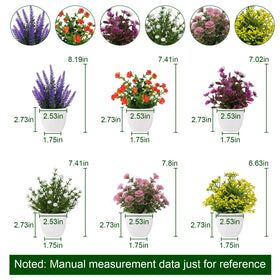 Yoratee colorful plastic flowers with green grass in pot for vibrant decor