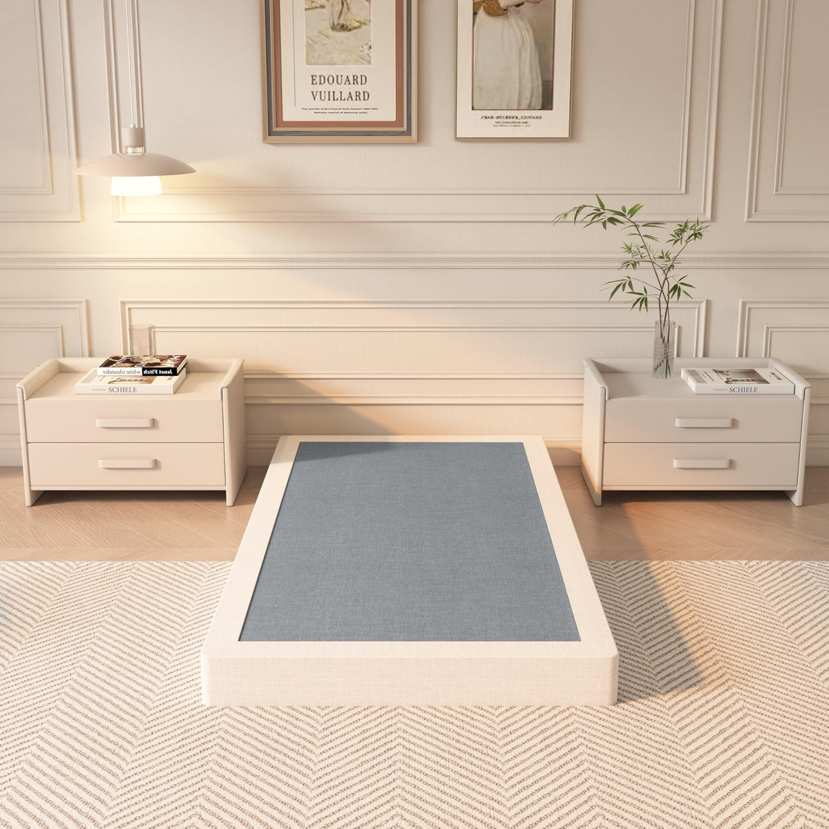YORMDMO 5-Inch Twin Box Spring metal frame shows durable support.