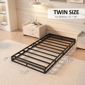 YORMDMO 5-Inch Twin Box Spring with cleanable cover for easy maintenance.
