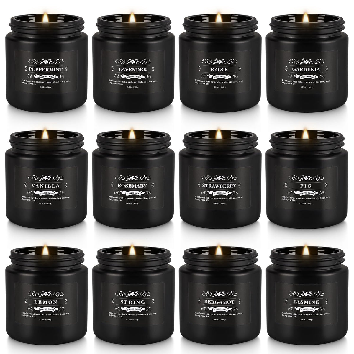 YOROXRG 12-pack travel tin candles creating cozy home ambiance