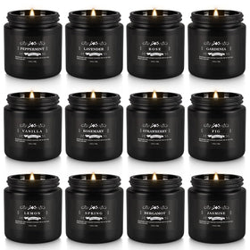 YOROXRG 12-pack travel tin candles creating cozy home ambiance
