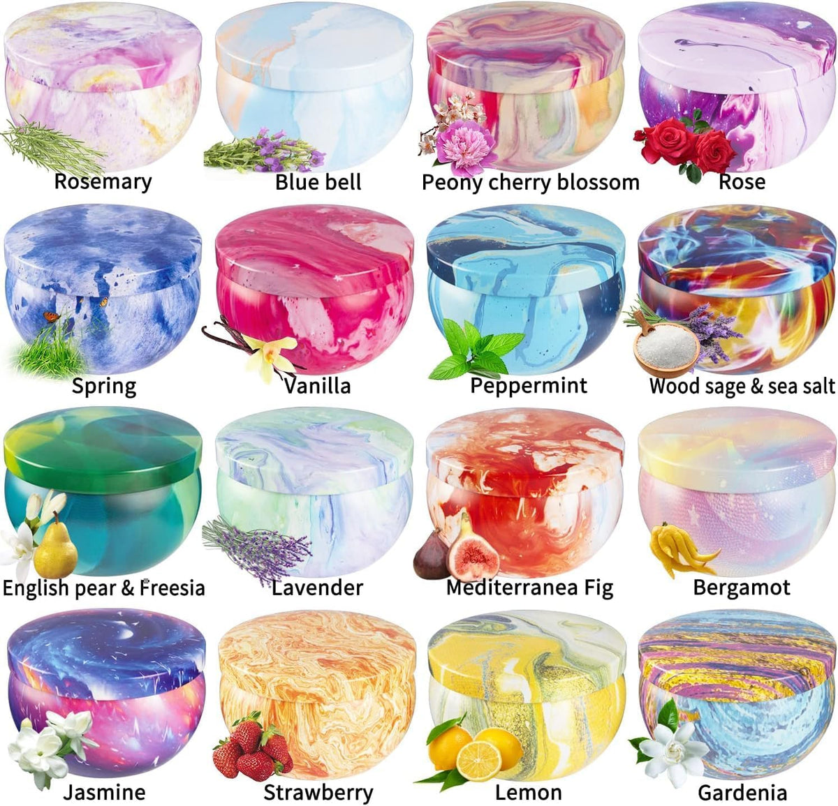 YOROXRG gardenia scented candle in a tin jar to enhance home decor with floral notes.