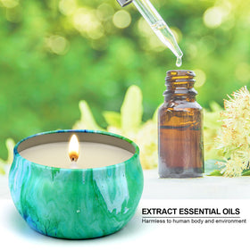 YOROXRG peppermint scented candle in a tin jar to stimulate focus and clarity.