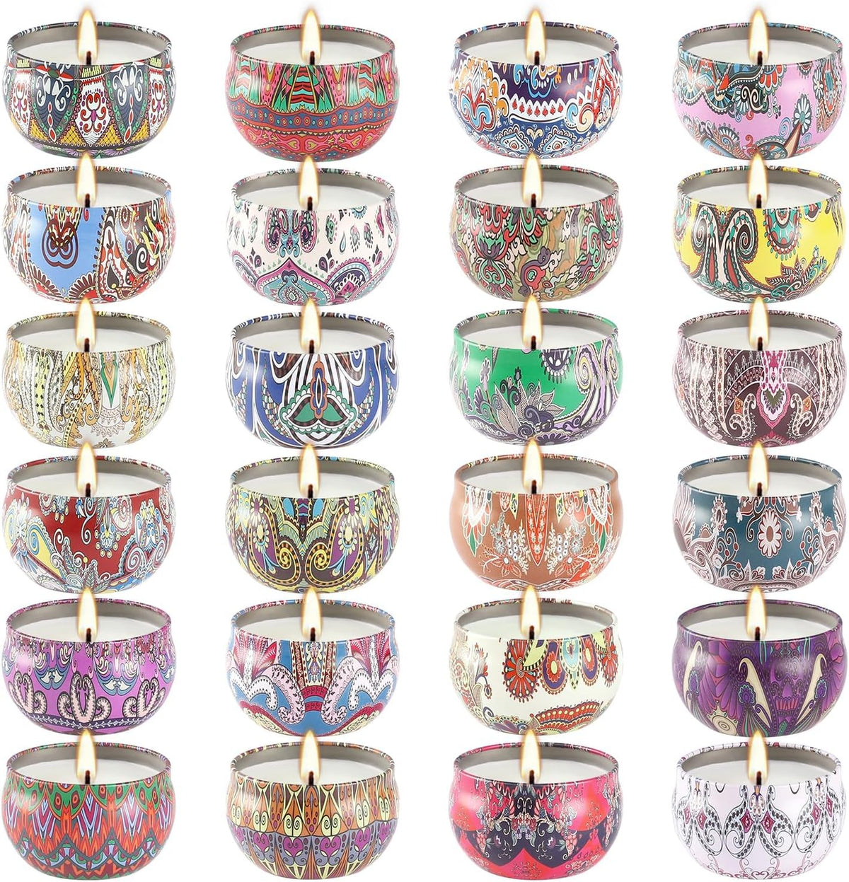 YOROXRG 24-pack scented candles box, ready for gifting and home fragrance enhancement.