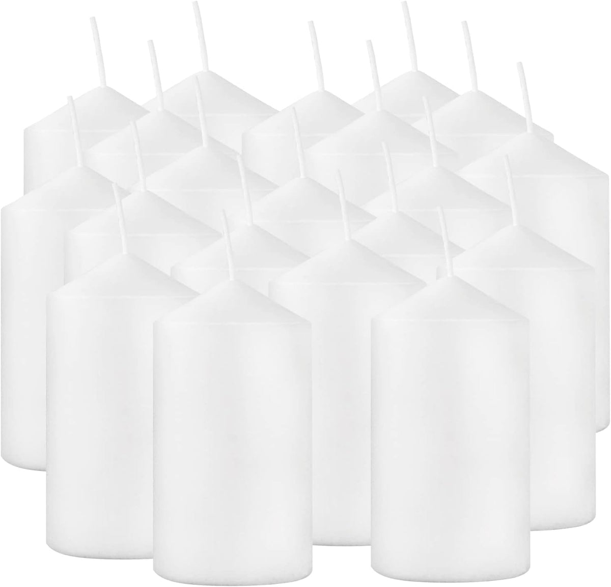 YOROXRG 2x4 white pillar candles for long wedding centerpieces.