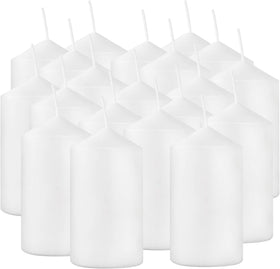 YOROXRG 2x4 white pillar candles for long wedding centerpieces.