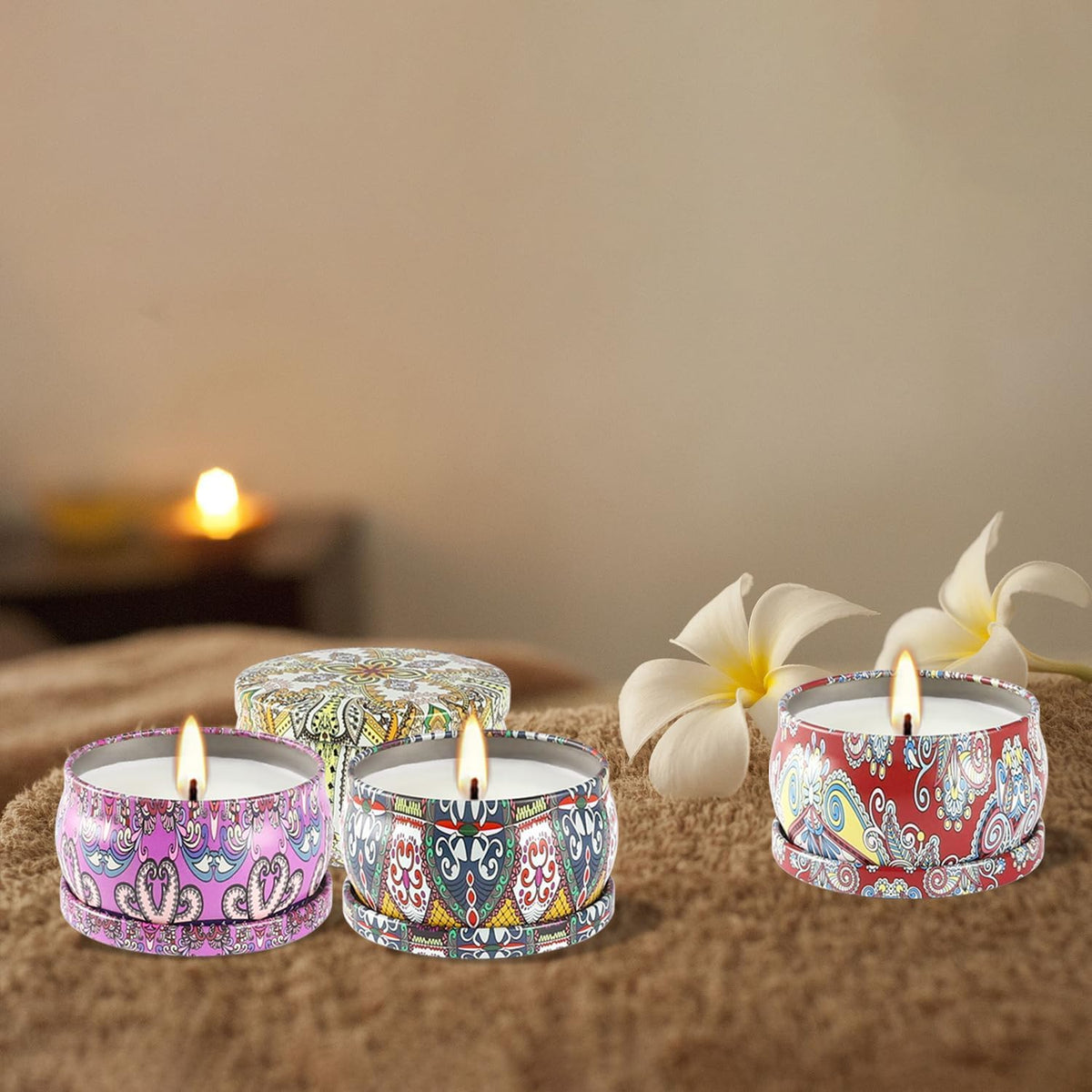 YOROXRG burning candle releases aroma that elevates relaxation in any room.