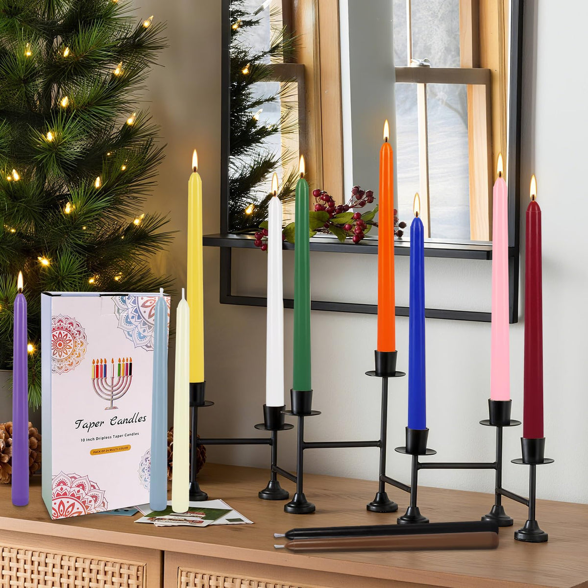 YOROXRG home decor taper candles enhancing dining ambiance