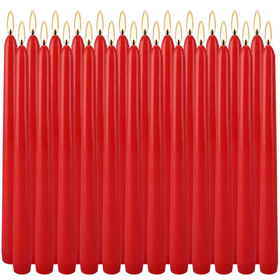 YOROXRG red 10-inch taper candle for elegant dining ambiance.