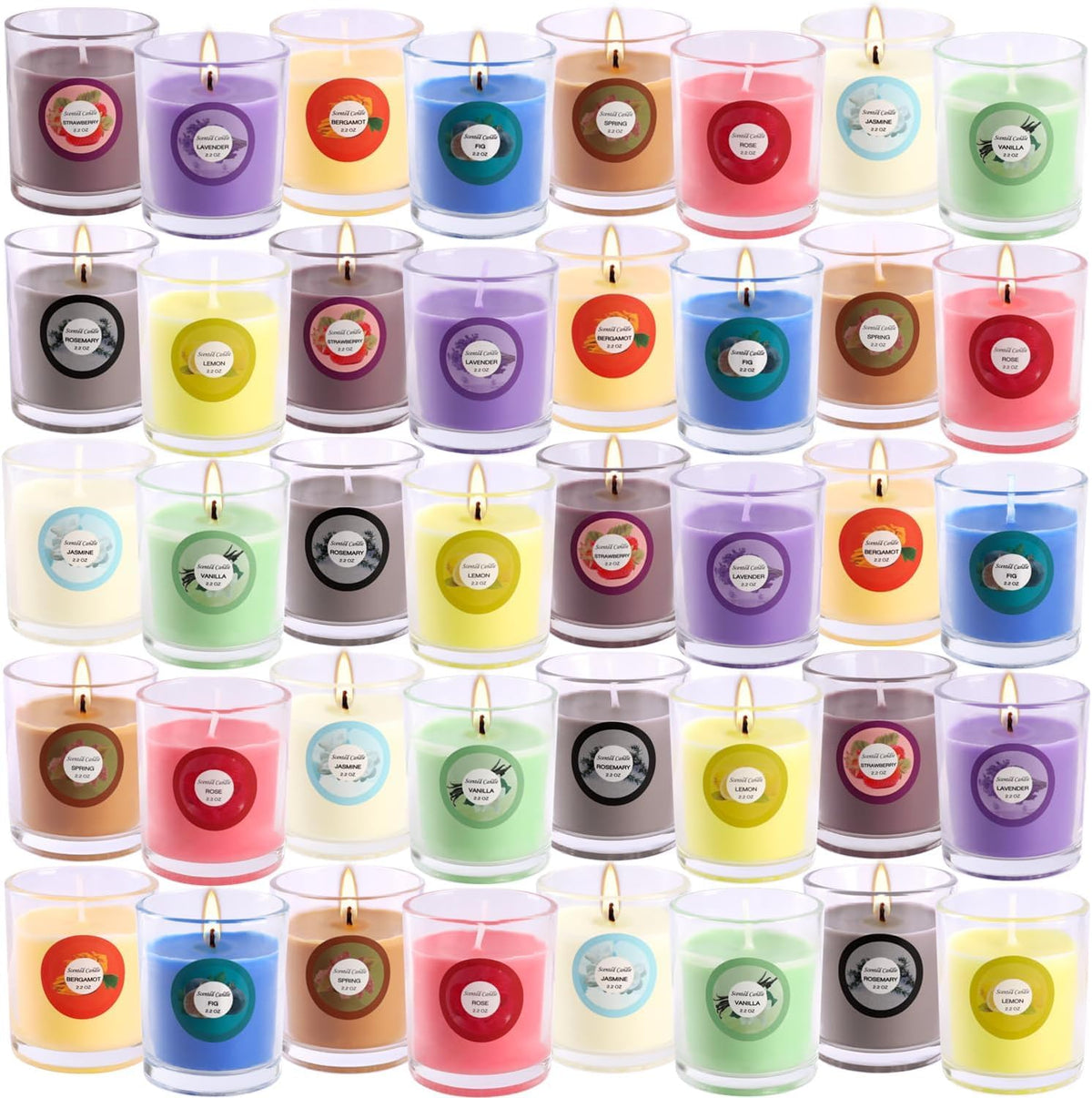 YOROXRG jasmine scented candle in a glass jar for calming ambiance and fragrant mornings