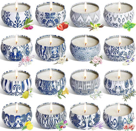 YOROXRG 16-pack travel tin candles for cozy home ambiance
