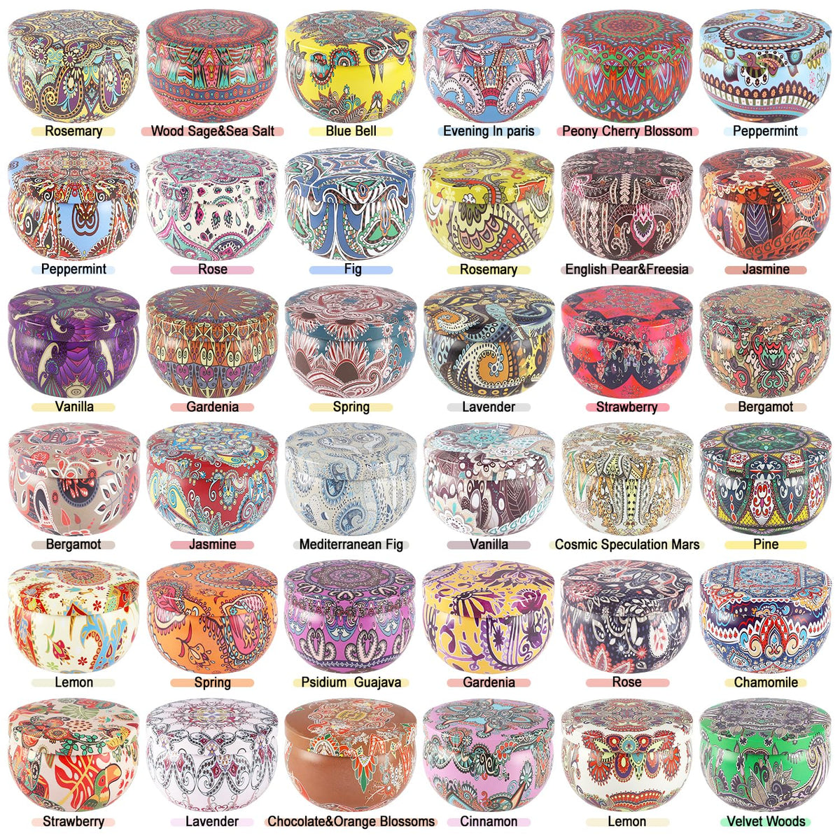 YOROXRG soy wax candles in 2.5 oz tins for long-lasting fragrance