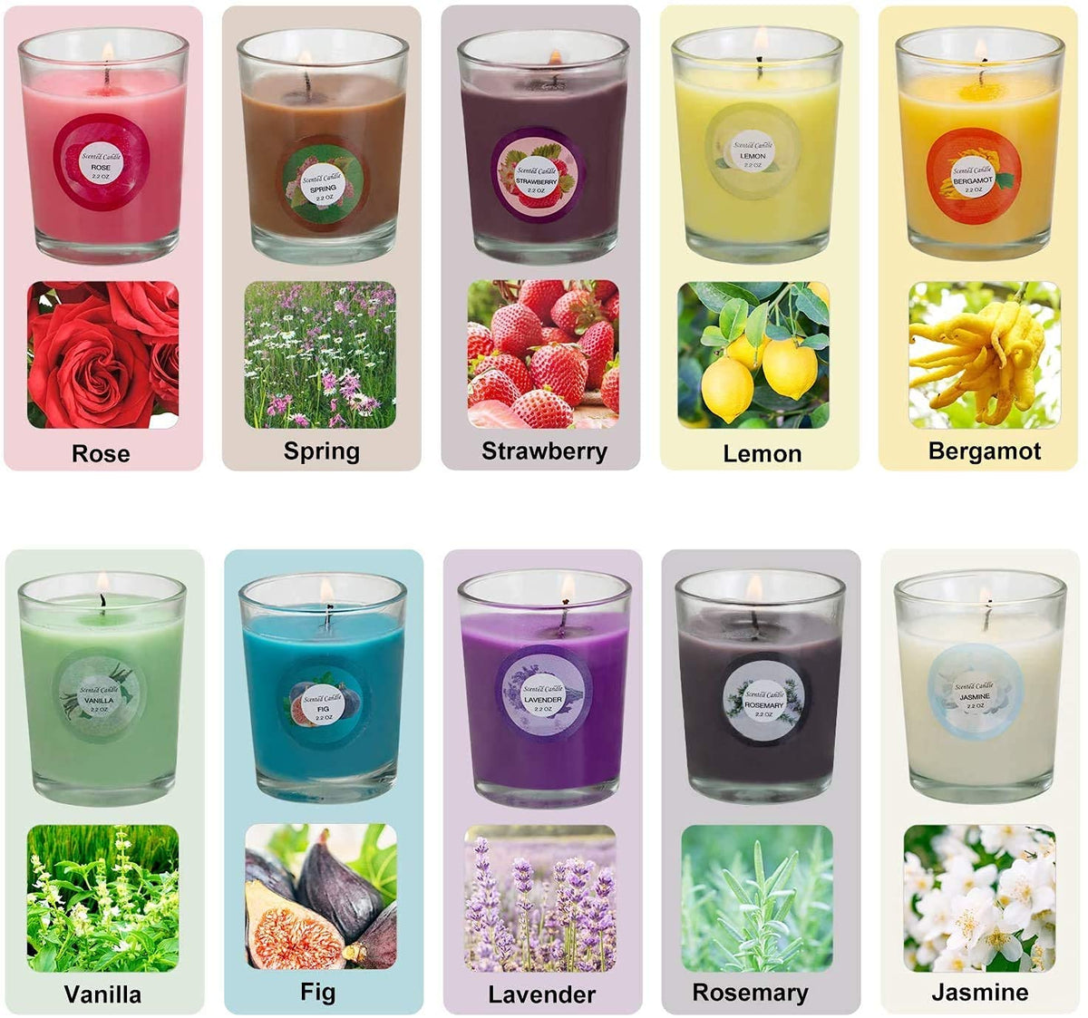 Close-up view of soy wax candle with lead-free wick by YOROXRG