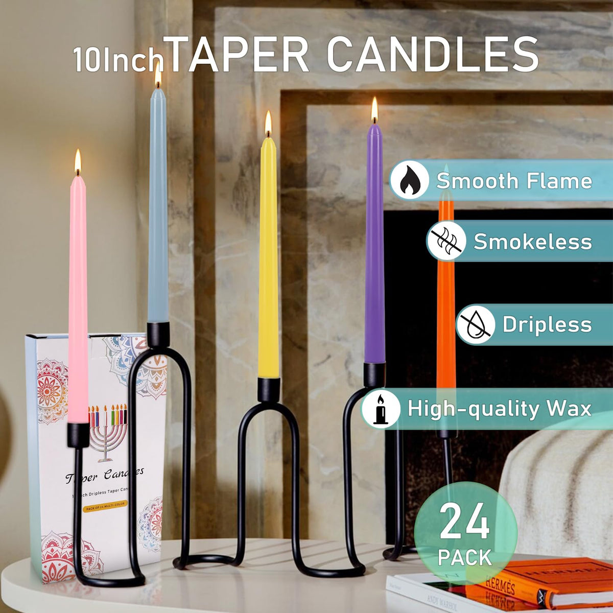 YOROXRG taper candles fit most candle holders