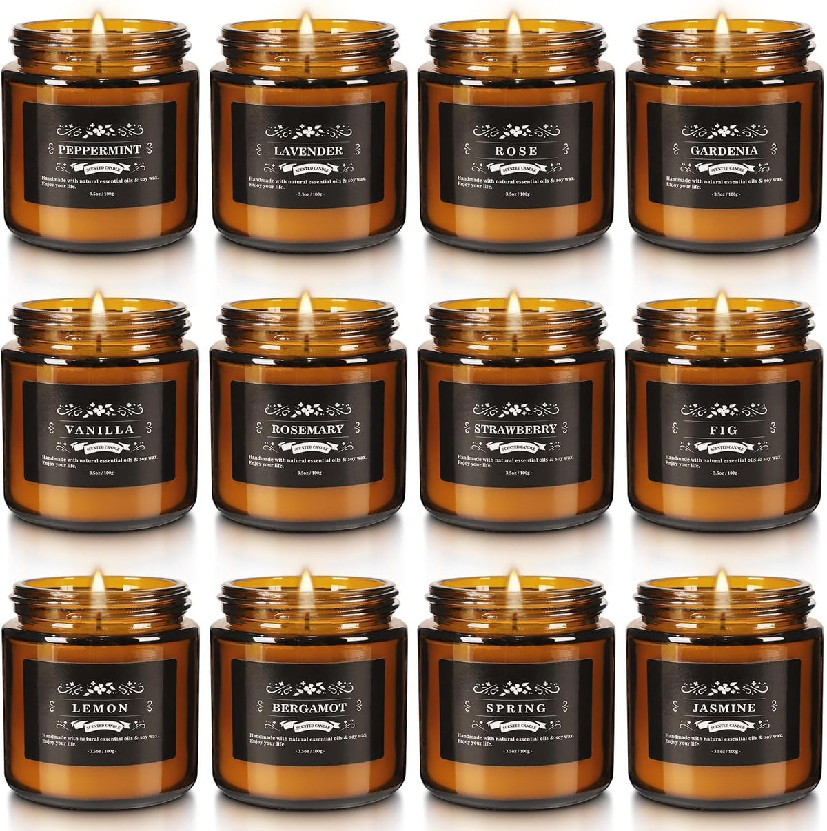 YOROXRG 12-piece scented candles variety pack creates inviting aromas for any space