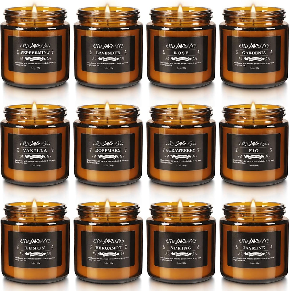 YOROXRG 12-piece scented candles variety pack creates inviting aromas for any space