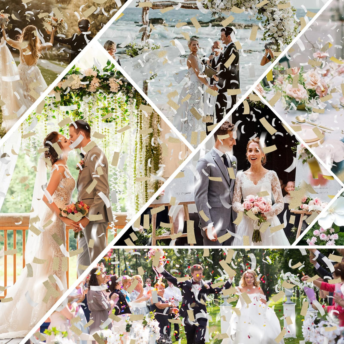 Yorr outdoor wedding confetti launch with safe high-arc shower