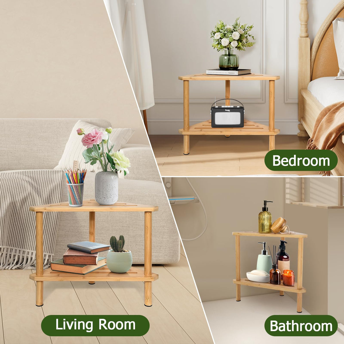 Yoshiky compact stool placed in a small shower for easy setup