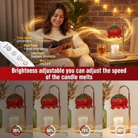 Yoss Strawberry Candle Warmer Lamp adjustable height fits various jars