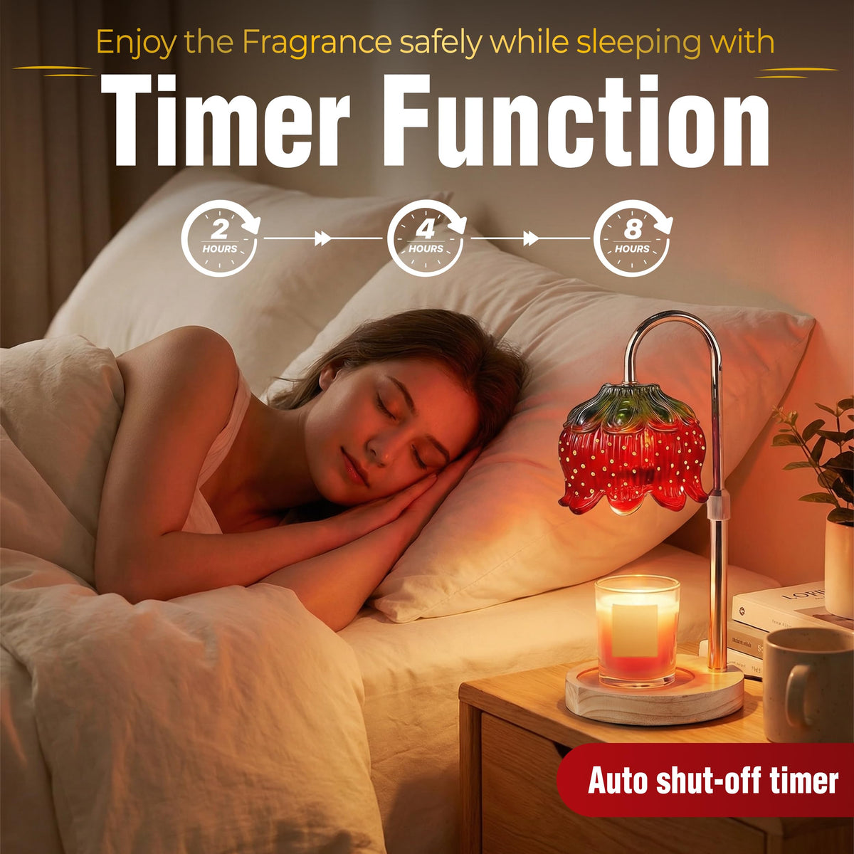 Yoss Strawberry Candle Warmer Lamp dimmable brightness for mood lighting