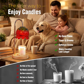 Yoss Strawberry Candle Warmer Lamp timer control panel in use