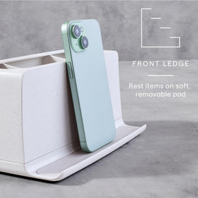 YouCopia The Ledge front pad provides a soft landing for phones and glasses.
