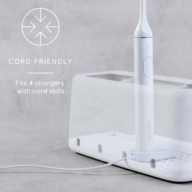 YouCopia The Ledge removable drip tray elevates brushes above water.