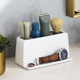 YouCopia The Ledge universal fit for toothbrushes and toothpaste.