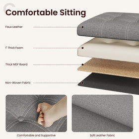 YOUDENOVA 15-inch ottoman supports up to 300 lbs for versatile seating options.