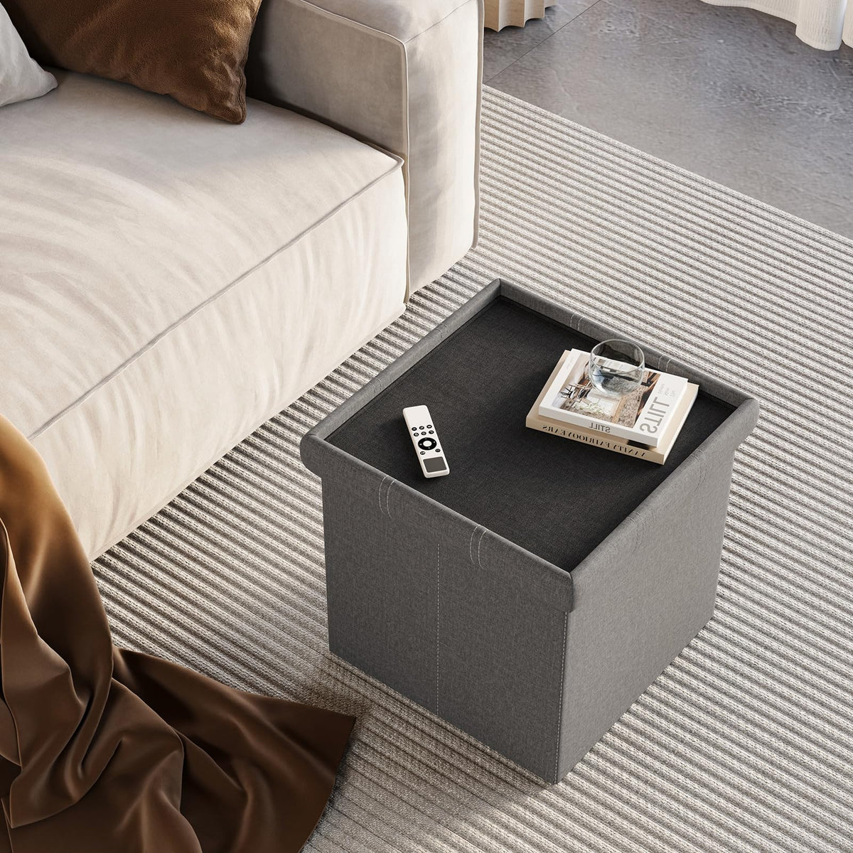 YOUDENOVA fold-flat storage ottoman saves space when not in use.
