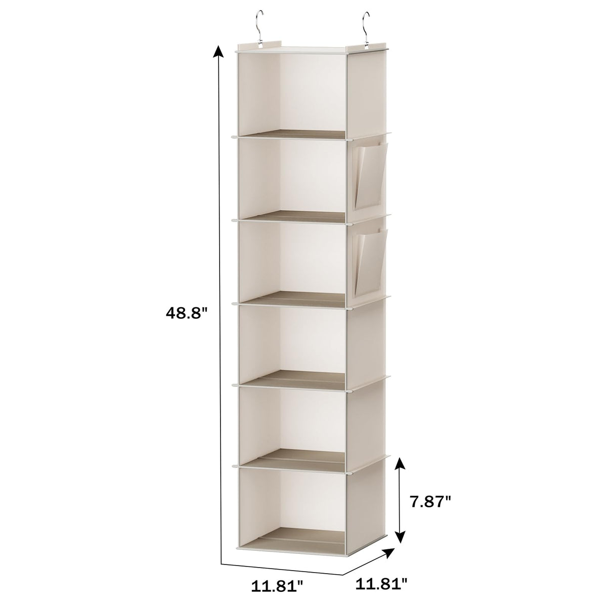YOUDENOVA beige hanging closet organizer two-pack in-pack shot