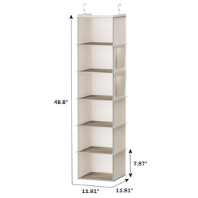 YOUDENOVA beige hanging closet organizer two-pack in-pack shot