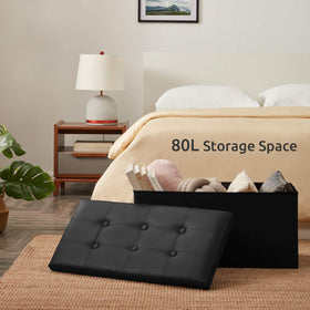 YOUDENOVA storage ottoman in living room blends with decor.