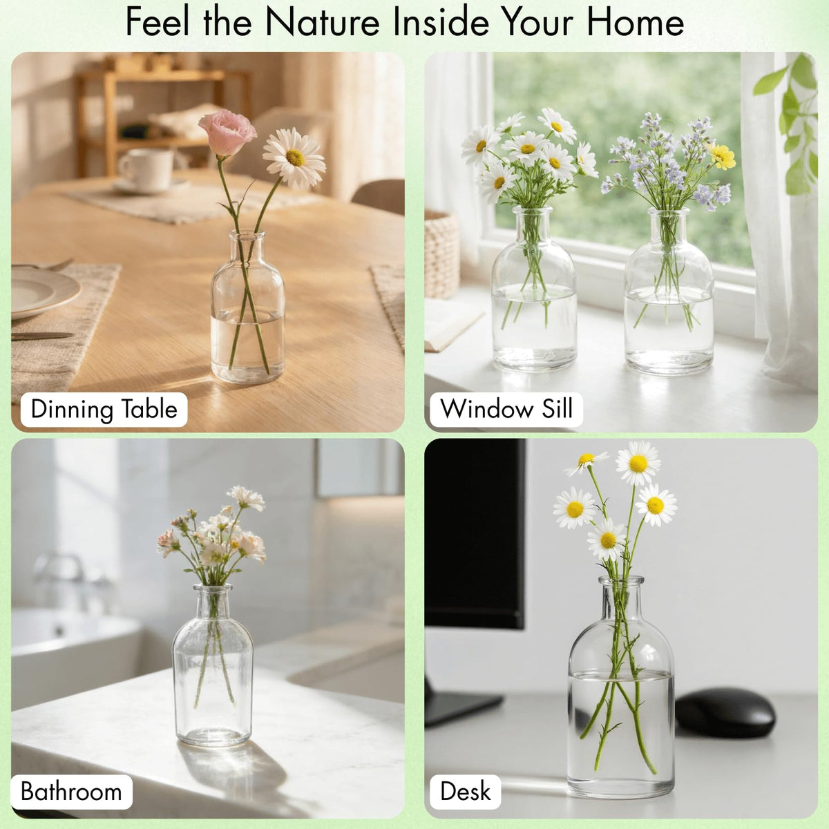 YOUEON lightweight transparent vase for simple arrangements