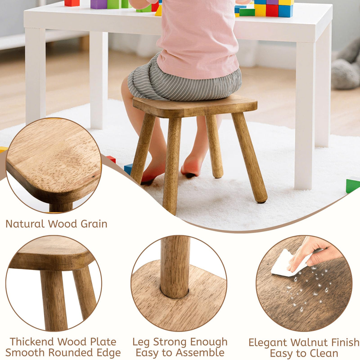 Youeon stool with dimensions guide for planning in small rooms.