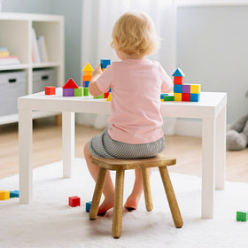 Youeon 12 inch square stool shown for multipurpose use as seat or step.