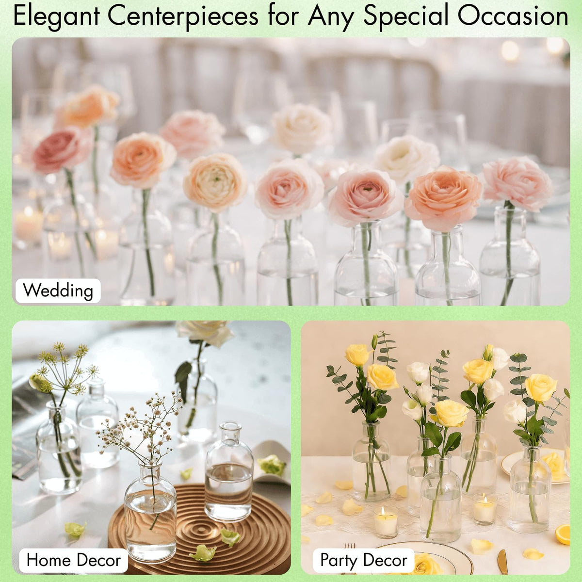 YOUEON sturdy lead-free glass vase highlighting durability
