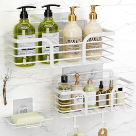 Yougai Shower Caddy top view for tidy, reachable bathroom storage.