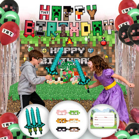 Youkali Pixel banner boosts the party backdrop and photo moments.